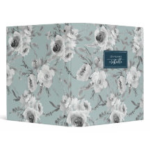 Mint Grey Navy Watercolor Vintage Floral