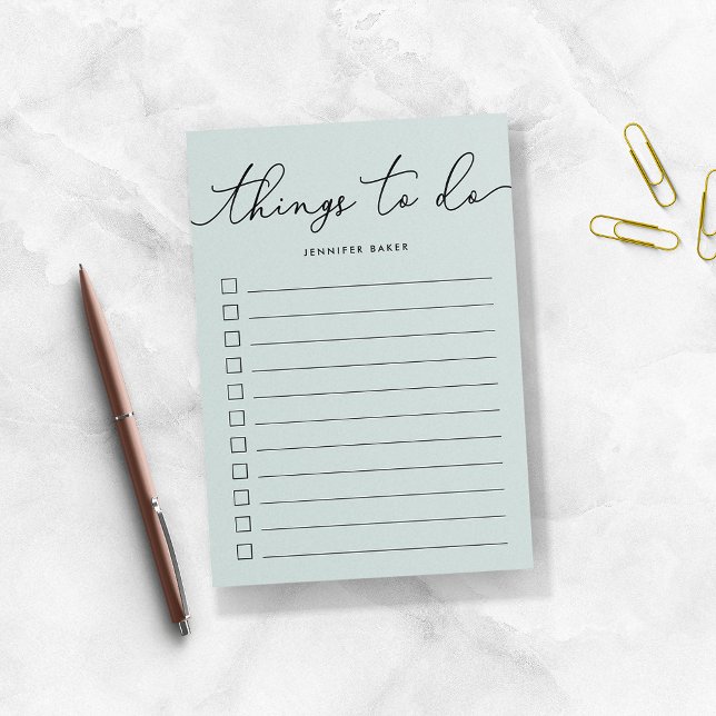 Mint Hand Lettered Things to Do Post-it Notes (Creator Uploaded)