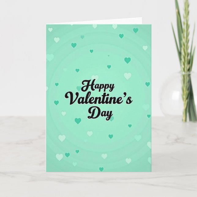 Mint Happy Valentines Day Card (Front)
