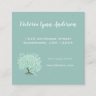 Mint Heart Tree Business Card