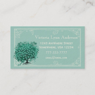 Mint Heart Tree Business Card