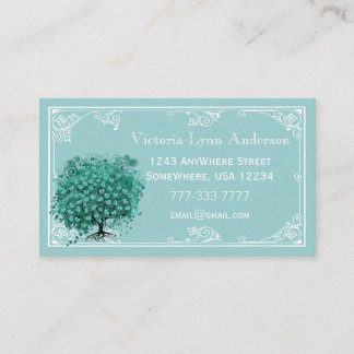 Mint Heart Tree Business Card