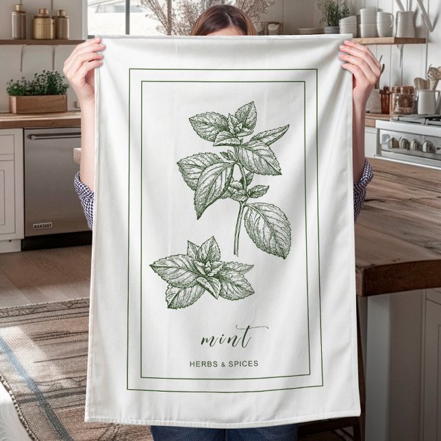 Mint Herb Farmhouse Kitchen Towel (Creator Uploaded)