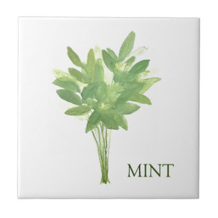 Mint Herb Greenery Kitchen Thyme Sage Green Ceramic Tile
