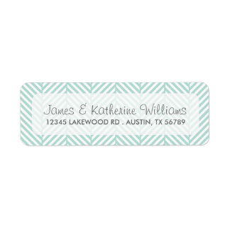 Mint Herringbone Chevron Modern Wedding Label