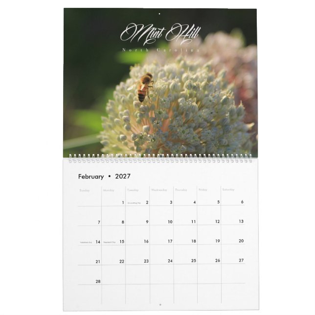 Mint Hill calendar (Feb 2027)