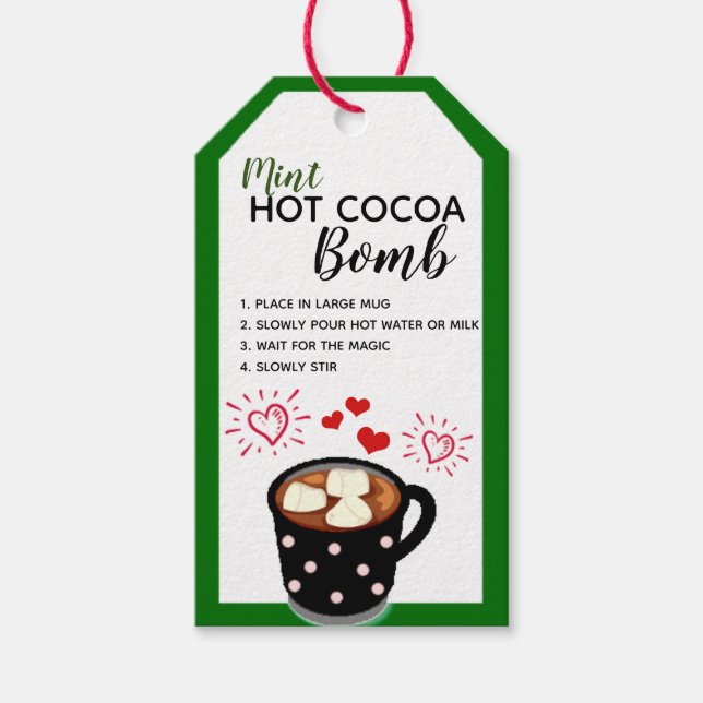 Mint Hot Cocoa Bomb Tag (Front)