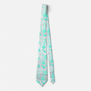 Mint Ice Aqua Blue Polka Dots Neck Tie