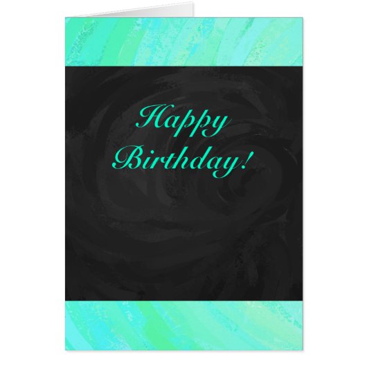 Mint Ice Blue and Black Monogram Cards (Front)