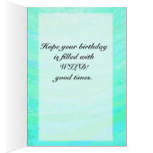 Mint Ice Blue and Black Monogram Cards (Inside (Right))