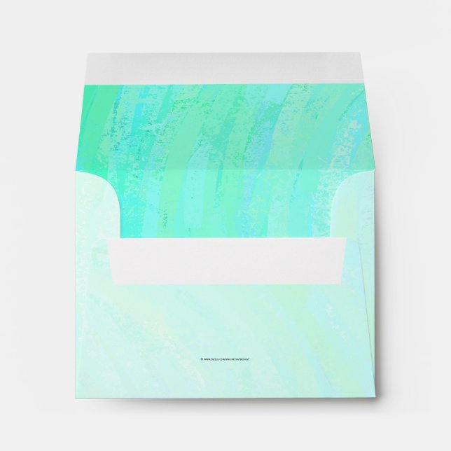 Mint Ice Blue and Black Monogram Envelope (Back (Bottom))
