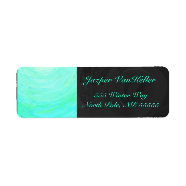 Mint Ice Blue and Black Monogram Label (Front)