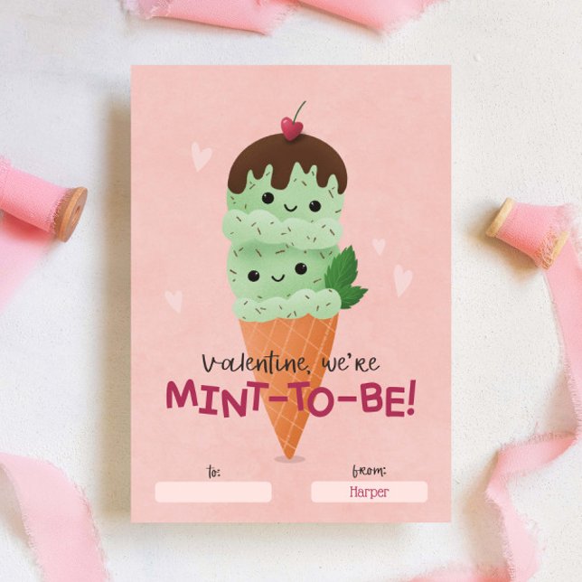 Mint Ice Cream Classroom Valentine  Invitation (Creator Uploaded)