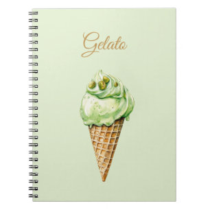 Mint Ice Cream Gelato Birthday Notebook