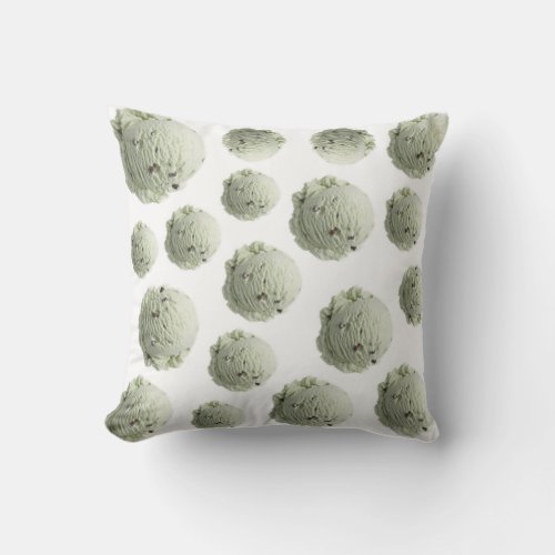 Mint ice cream pattern throw pillow