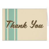 Mint Ice Cream Striped Retro Thank You Note Card (Front Horizontal)