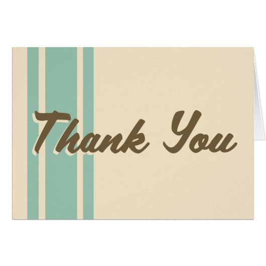 Mint Ice Cream Striped Retro Thank You Note Card (Front Horizontal)