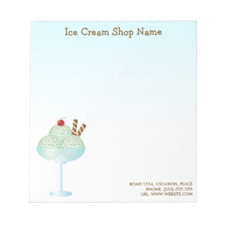 Mint Ice Cream Sundae Ice Cream Shop Business Notepad