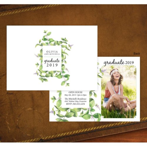 Mint Ivy Graduation Invitation _ Set Of 24