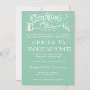 Mint Jade Typography Chalkboard Any color Invitation