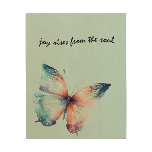 Mint Joy Rises from the Soul Butterfly  Wood Wall Art