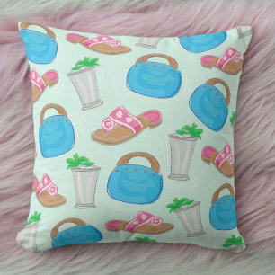Mint Julep Bermuda Bag Sandals Preppy Derby Throw Pillow