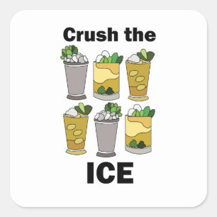 Mint Julep Cocktail Crush The Ice Funny Square Sticker