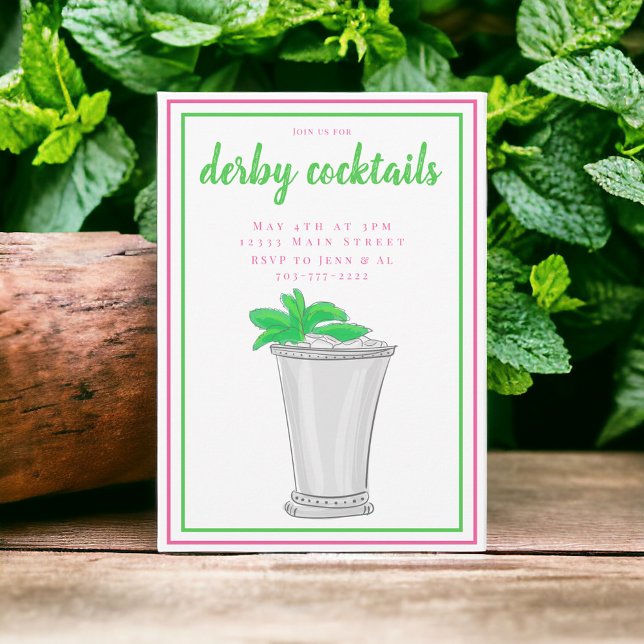 Mint Julep Derby Cocktail Party Invitation (Creator Uploaded)