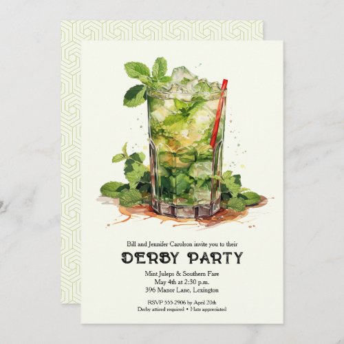 Mint Julep Derby Party Invitation