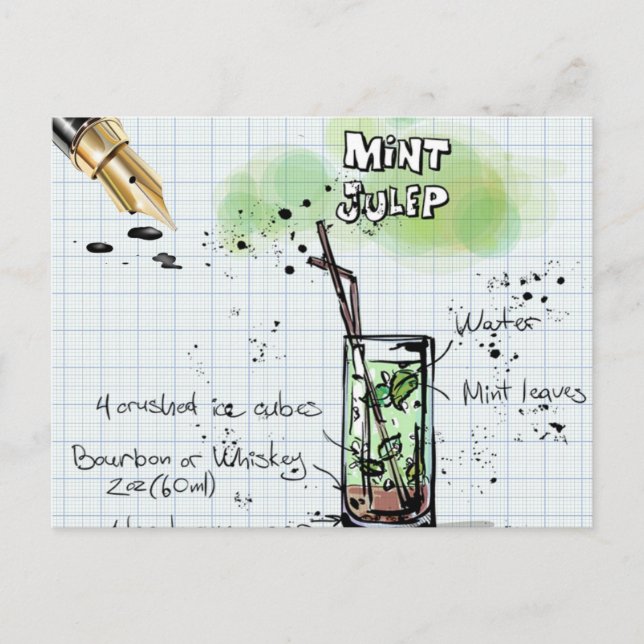 MINT JULEP DERBY PARTY INVITATION POSTCARD (Front)