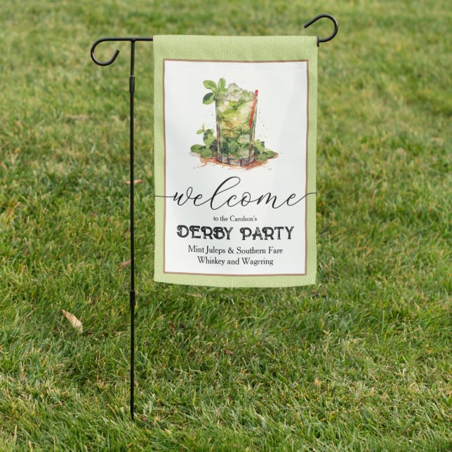 Mint Julep Derby Welcome Garden Flag (In SItu)
