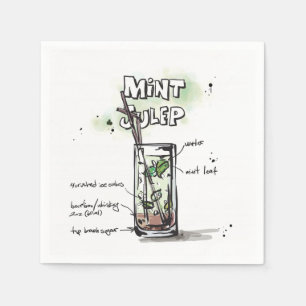 Mint Julep Drink Recipe Cocktail Napkin