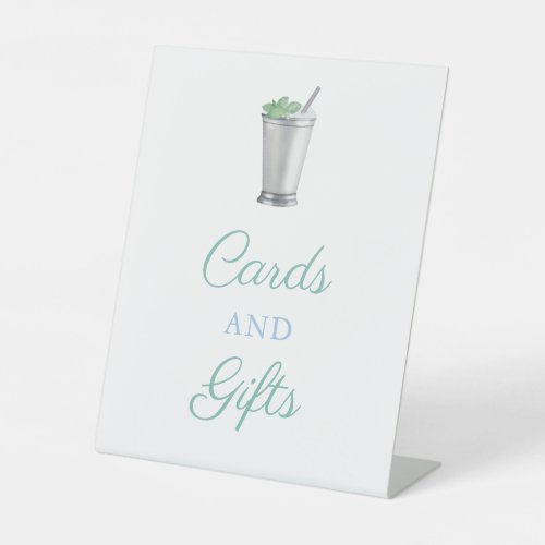 Mint Julep Horse Race Cards and Gifts Pedestal Sign