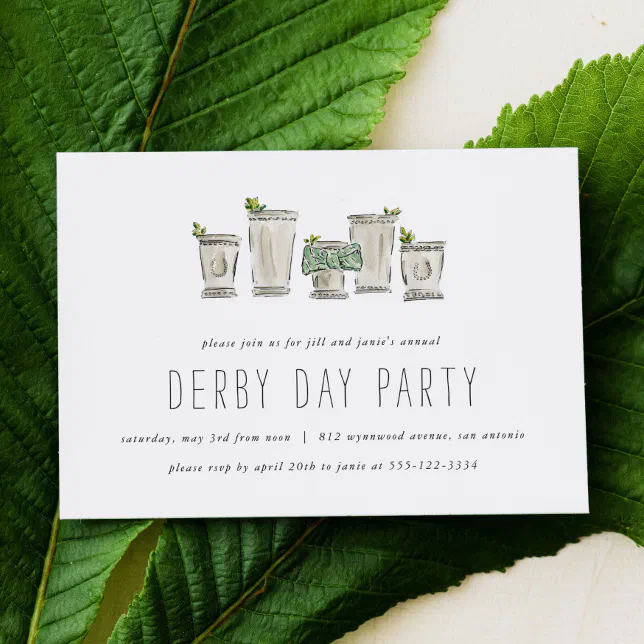 Mint Julep Horse Race Derby Day Party Horizontal Invitation Zazzle