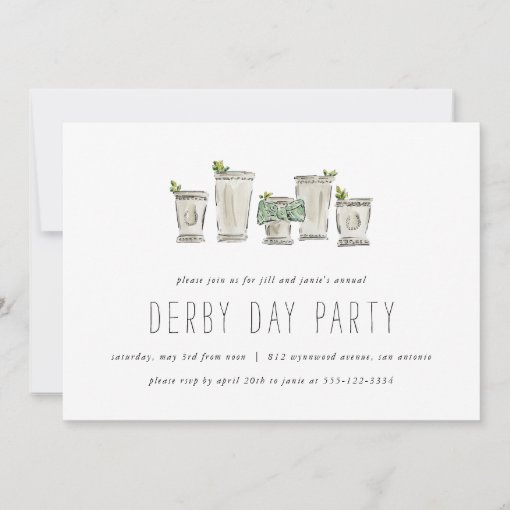 Mint Julep Horse Race Derby Day Party Horizontal Invitation Zazzle