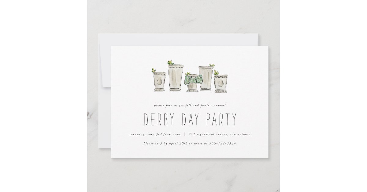 Mint Julep Horse Race Derby Day Party Horizontal Invitation Zazzle