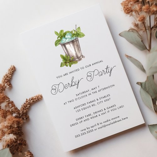 Mint Julep Horse Race Derby Day Party Invitation