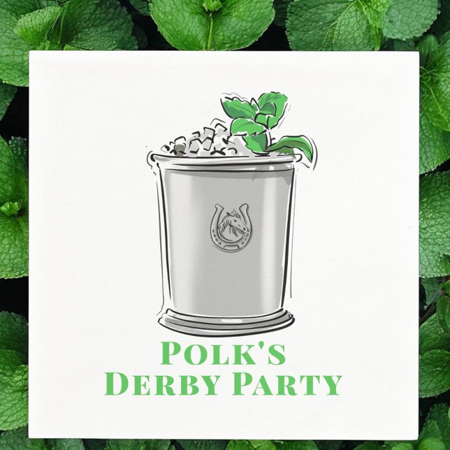 Mint Julep Horseshoe Horse Race Derby Party Napkins (Creator Uploaded)