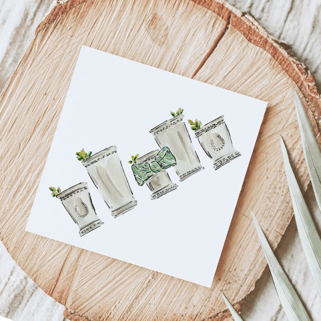 Mint Julep Illustrated Horse Race Derby Day Napkins (Mint Julep Watercolor Illustrated Horse Race Derby Day Cocktail Napkins)