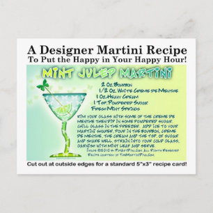 Mint Julep Martini Recipe Postcard