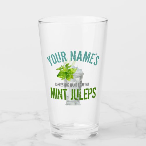 Mint Julep Personalized Glass