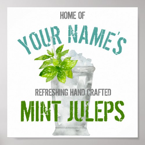 Mint Julep Personalized Poster