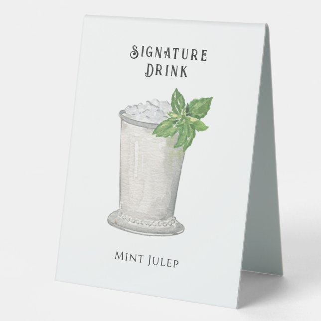 Mint Julep | Signature Drink Table Tent (Front)