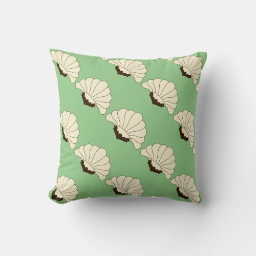 Mint Julep Vintage Art Deco Blooms Pattern Throw Pillow