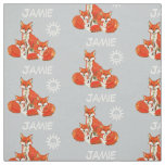 Mint Kids Sunshine Fox Family Personalized Fabric