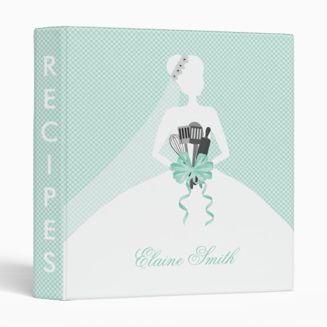 Mint Kitchen Bridal shower Recipe Folder (Front/Spine)
