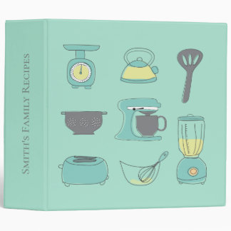 Mint Kitchen Recipe Personalized Cook Cooking 3 Ring Binder