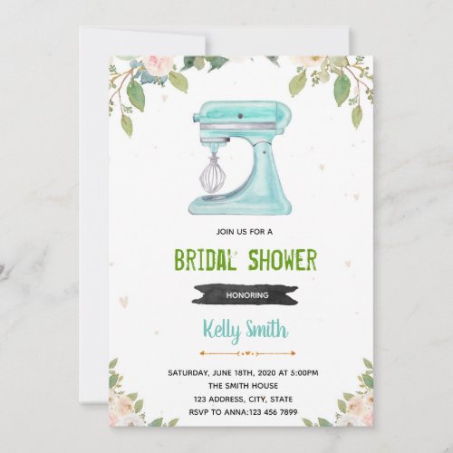 Mint kitchen shower invitation