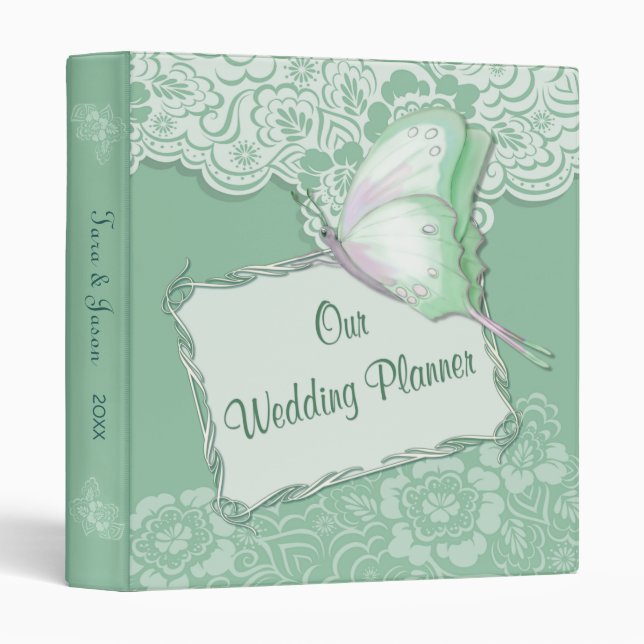 Mint Lace 3 Ring Binder (Front/Spine)