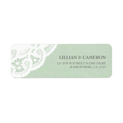 Mint Lace Doily Return Address Labels